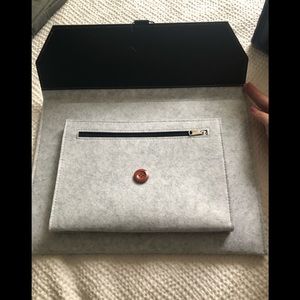 Grey, felt laptop case